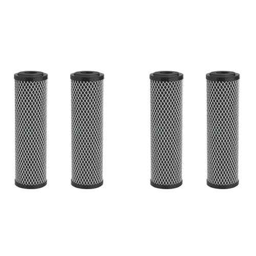 NJTHNTJR 4X Filtro de Agua de Carbón Estándar de 10 Pulgadas para Toda la Casa, Envoltura de Carbón, Cartucho de Filtro de Repuesto para Olores de Sedimentos, 5 Micrómetros