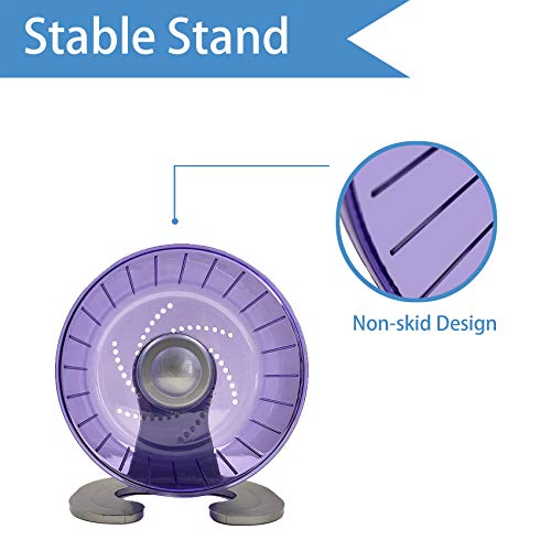 Image of Petest Hamster Exercise Wheel, Silent Spinner Hamster Running Wheels, Diameter 6.7 inch, Purple