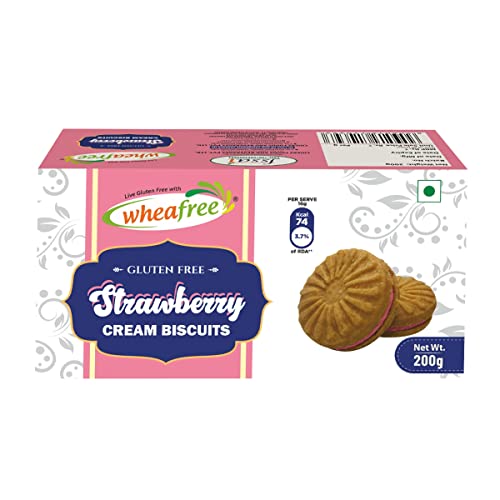 Image of Wheafree Gluten Free Strawberry Cream Biscuits - (200g) | No Maida | Best Teatime Snacks |