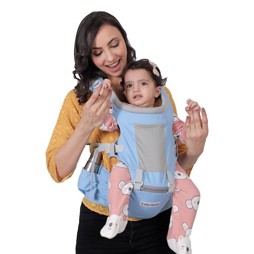 Image of Baby Carrier with Hip Seat, Ergonomic 4 in 1 Carrier Positions, Newborn to Toddler Adjustable Baby Carrier for 4-36 Months, Comfortable Padded Straps, Supports Up to 15 kg (Sky Blue)