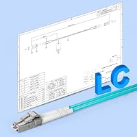 10Gtek [4 Stück] LC zu LC OM3 Multimode Duplex 2-meter, LWL Glasfaser Patchkabel Fibre Optic Patch Cable 50/125μm LSZH für MMF SFP SFP+ Transceiver, Aque – Ansicht 6