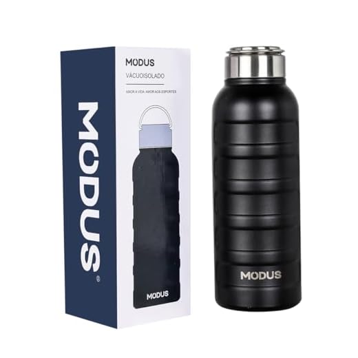 MODUS Garrafa de Água Térmica Esportiva Academia Isolada a Vácuo Aço Inox 1000ML (Preto)