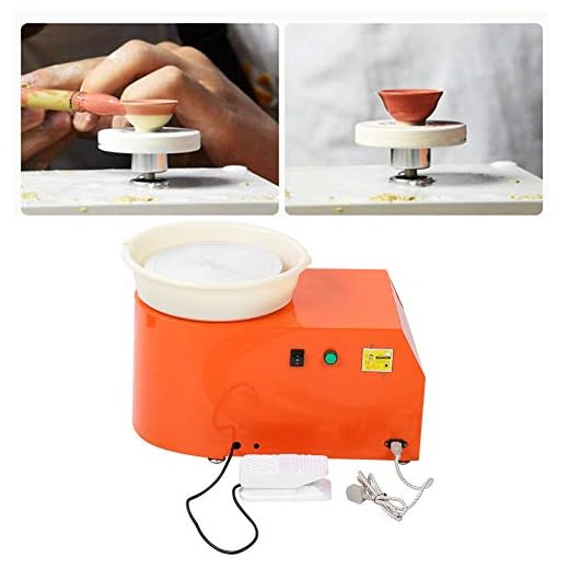 Máquina Formadora de Cerámica de 250W para Niños, Herramienta de Arcilla DIY de Velocidad Variable con Poco Ruido, Fácil de Operar (Naranja estándar europeo 220V)