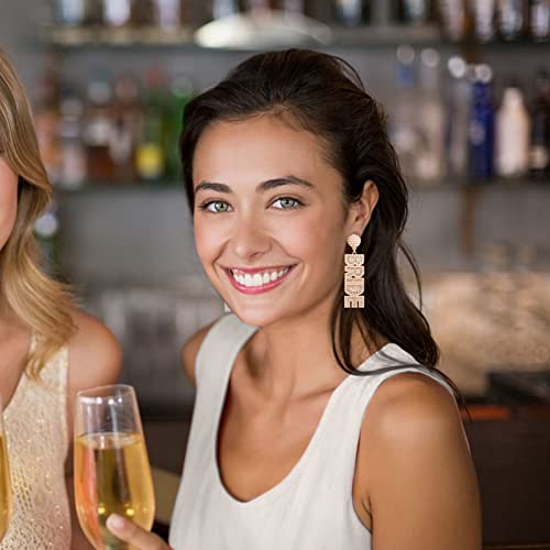 Bride Earrings - Bride To Be Gifts for Bachelorette Beaded Earrings For Bachelorette Outfit Bride Accessories2