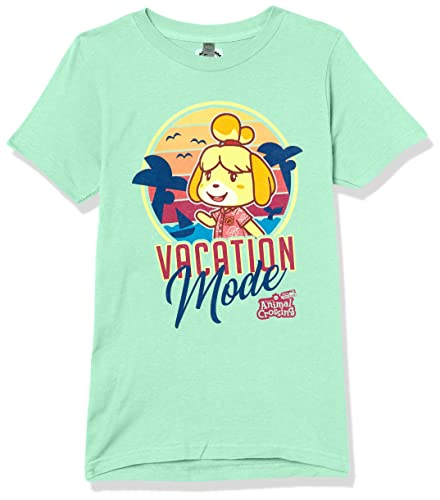 Nintendo Vacation Mode Girl's Heather Crew Tee Mint - image 1
