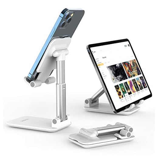 Suporte de celular ajustável, suporte de telefone celular dobrável para mesa, suporte de telefone portátil, compatível com iPhone 11 Pro/11 Pro Max/XR/X/XS Max,Galaxy S10/S9/S8 e mais dispositivos de 4 a 7 polegadas, Branco