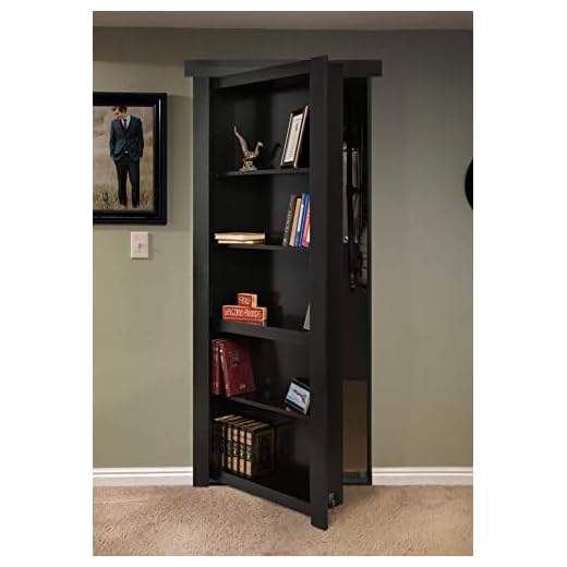 Murphy Door® - Secret Bookcase Hidden Door, 36" x 80", Flush Mount, Assembled, Paint Grade (MDF), Black Finish