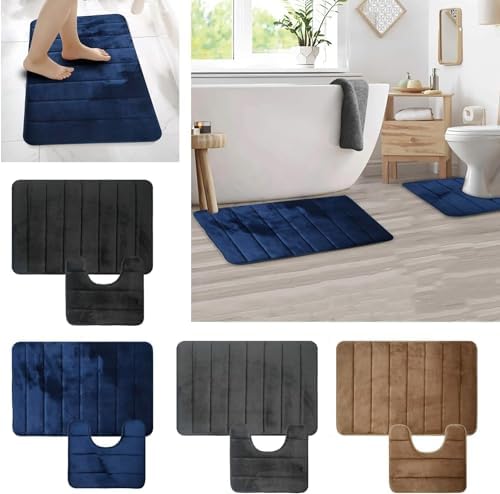 2-Piece Memory Foam Bath Mat Set – Ultra Soft, Non-Slip & Super A...