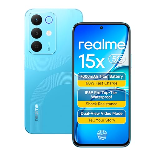 realme 15X 5G Smartphone 8GB RAM 128GB ROM, 6.8 inch 144Hz Displa...