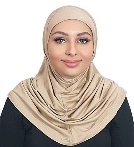 Al Ameera Muslim Hijab Cotton Amira 2 piece Hood & Hijab Tube Underscarf Cap (Nude)