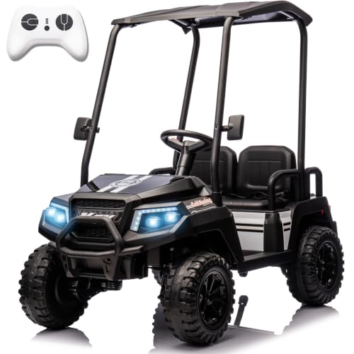 Image of NEWQIDA 4 Seater Electric Golf Cart for Kids 24V Ride on Toys, Black