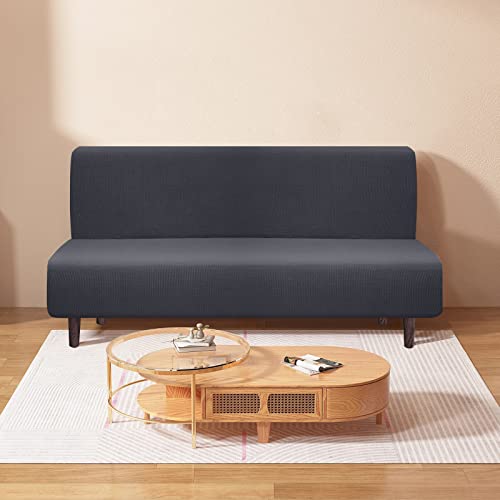 Granbest Water Repellent Futon Cover High Stretch Armless Sofa Covers Foldable Sofa Bed Covers Jacquard Futon Slipcover Waterproof Furniture Protector For Kids, Pets (Futon, Gray) #TOP1