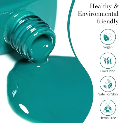 Image of CANNI 9ml Persian Green Blue Gel Nail Polish High Gloss UV LED Soak Off Gel