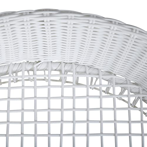 greemotion Hundebett aus weißem Polyrattan mit Kissen, ca. 85 x 25 x 75 cm
