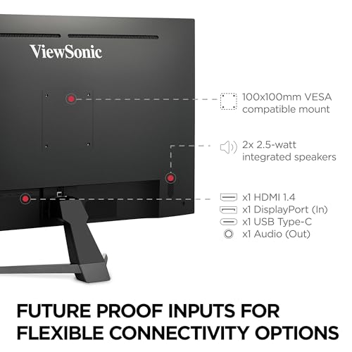 Image of ViewSonic VX3267U-2K 32 Inch 1440p Monitor, IPS Display with 65W USB-C and HDR10 for Ultimate Home Entertainment, Eye Care Technology, Ultra-Thin Bezels, HDMI, and DisplayPort Inputs
