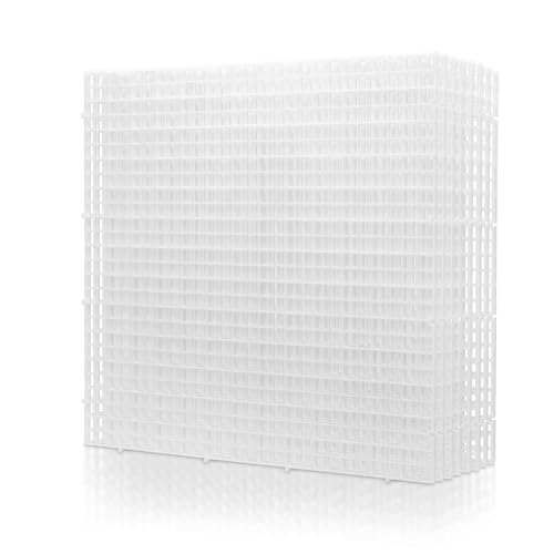 Image of LINLAN 8 Pieces 11.8x11.8in (30X30cm) Aquarium Grid Plastic, Fish Tank Divider, Egg Crate for DIY Filtration and Bottom Protection in Aquascaping(White-No Accessories)
