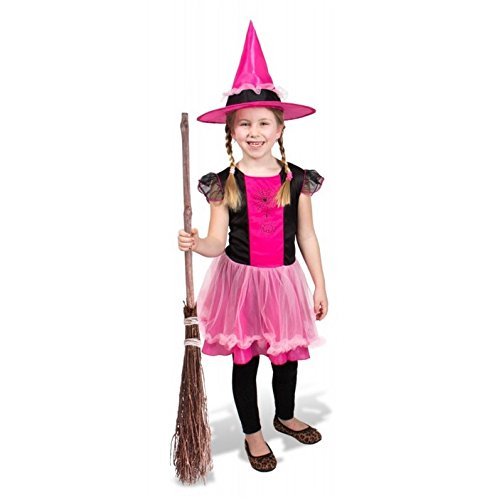 FolatFolat 63214 - Kinderkostüm Hexe Kleid mit Hut, Rosa