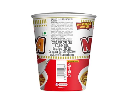 Image of Nissin Cup Noodles Mazedaar Masala | Bold Masala Flavor with a Touch of Extra Veggie Goodness | Quick & Delicious Meal Anytime #VibeItUp, 70 gm. (Pack of 2)