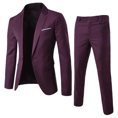 Men's 2-Piece Suit Set - Breathable V-Neck Jacket & Pants for Business & Formal Occasions3