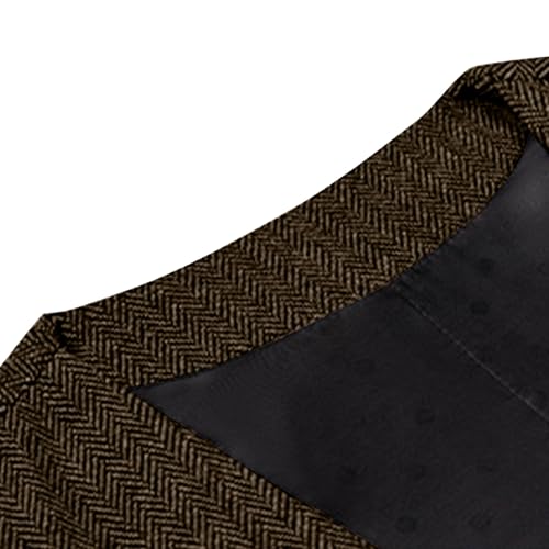 Men's Western Cowboy Suit Vest Slim Fit V-Neck Herringbone Dress Vests Casual Three Buttons Waistcoat for Wedding3