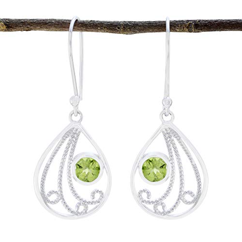 Boucle d'oreille péridot vert en argent pour illuminer vos tenues de bureau