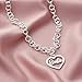 Barbie Round Link Heart Necklace - Silver