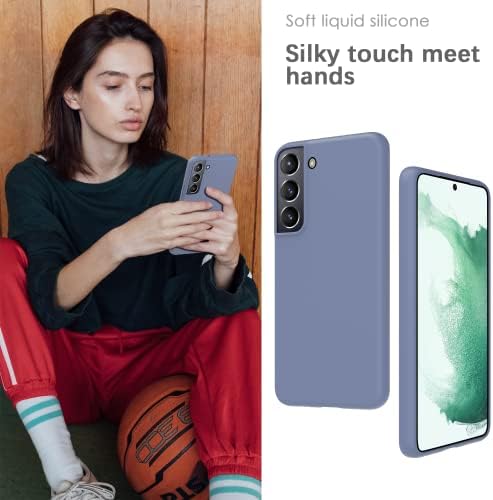 YATWIN Silicone Case for Samsung Galaxy S22 5G, Soft-Touch, Shockproof, DustProof, Antiskid Full Body Armour Phone Cover for Samsung Galaxy S22 5G - Lavender Grey