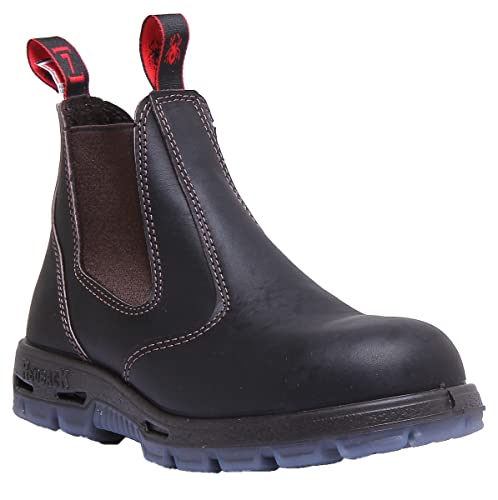 RedbacK Men's Safety Bobcat USBOK Elastic Sided Steel Toe Dark Brown Leather Work Boot (10.5 AU 3E (11.5 M US Men))