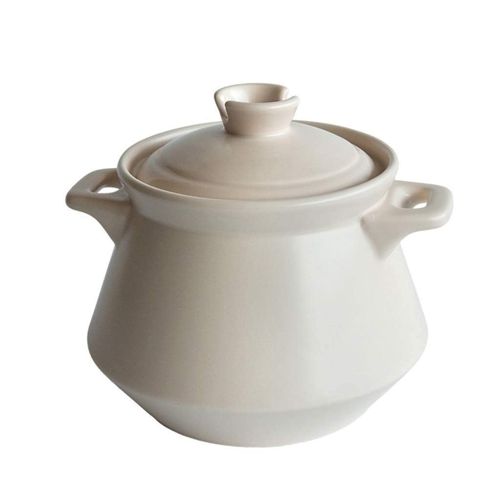 Cacerola de cerámica - Cacerola de Fuego para Sopa de Hierro Fundido para el hogar, Olla de cerámica para Sopa de Alta Temperatura, Olla de Piedra para Sopa (5 l)