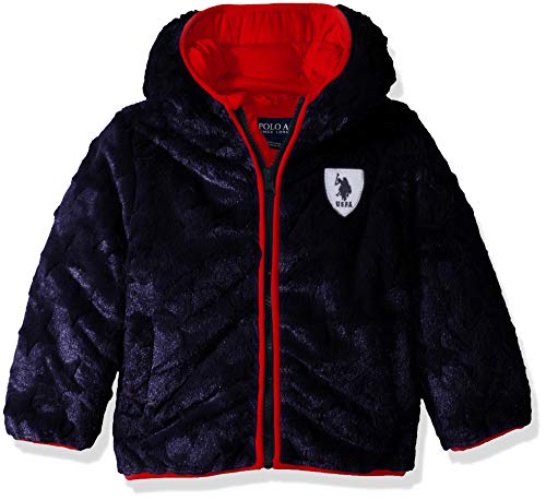 US Polo Association Baby Boys Star Plush Jacket, Navy, 18M