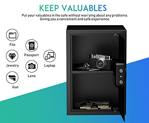 RPNB Deluxe Safe and Lock Box,Digital Keypad Safe Box,Steel Alloy Small Safes, Keypad Lock,Perfect for Home Office Hotel Business Jewelry Cash Use Storage,1.8 Cubic Feet