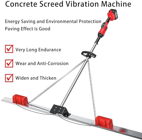 Cordless Brushless Concrete Screed Kit, Vibratory Power Leveling Tool with 1.5M Board & Ruler, Ideal for Road Construction - Includes 2 Batteries