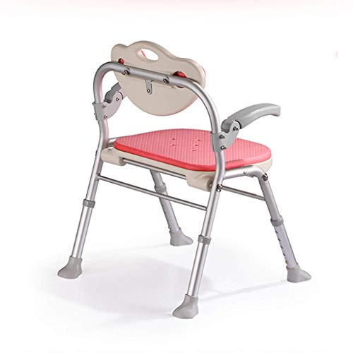 Chaise de bain rose avec coussin EVA et main courante rotative