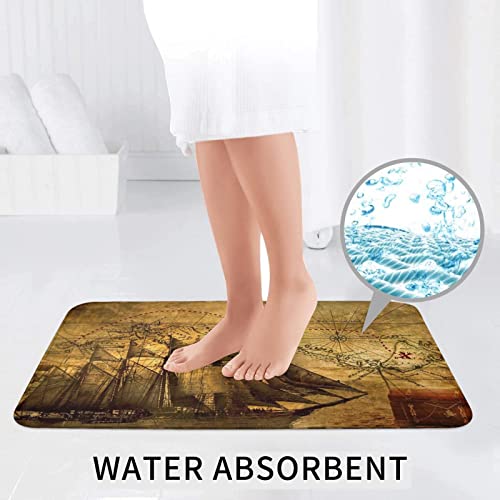 3-teiliges Badezimmerteppich-Set, Segel-Piraten-Druck, 3-teiliges Badezimmerteppich-Set, Badematte, Kontur, WC-Deckelbezug, Badezimmer, rutschfestes Pad – Bild 7