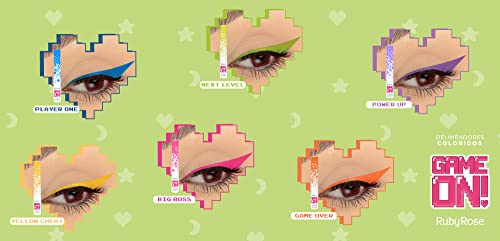 Kit 6un Delineador Colorido Game On Ruby Rose