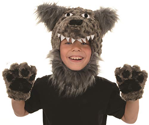 UNDERWRAPS Kid's Children's Animal Pack Dress Up Kit - Wolf Childrens Costume, Gray, One Size