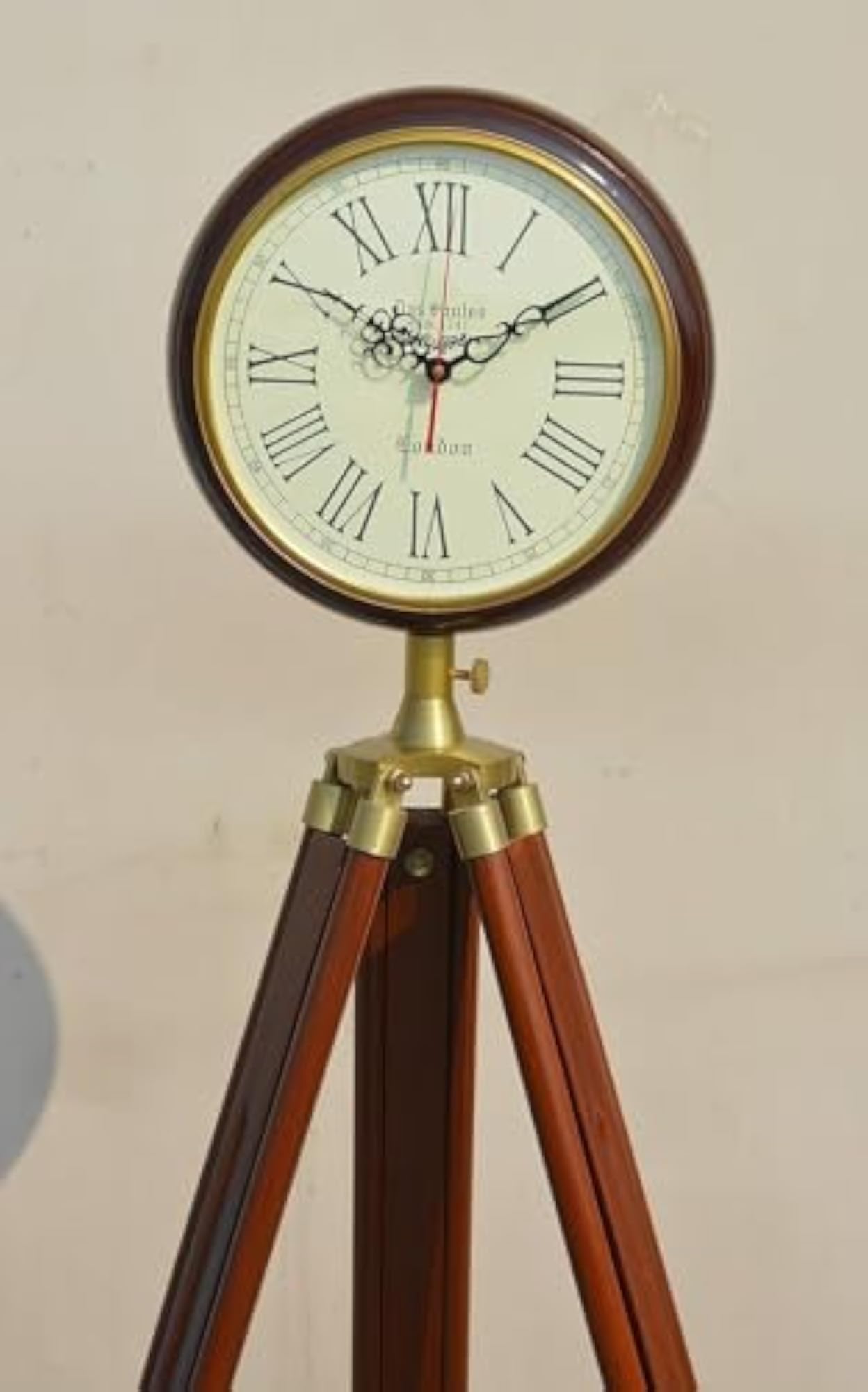 Handmade Wooden Antique Tripod Floor Clock