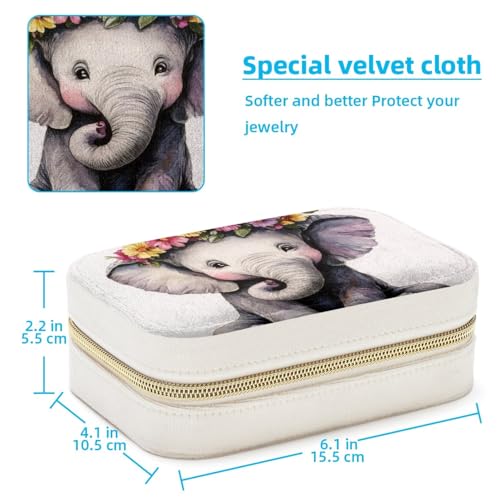 Boîte à bijoux éléphant portable et boîte rangement pour filles