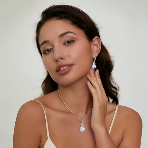 Infinity Teardrop Earrings 925 Sterling Silver Dangle Drop Leverback Earrings Pear Shaped Birthstone Jewelry Gifts for Women3