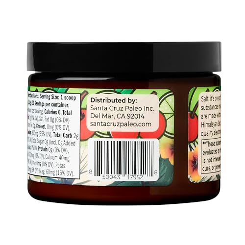 santa cruz paleo electrolyte powder cherry limeade flavor sugar free hydration drink mix with himalayan pink salt sea salt magnesium glycinate potassium chloride sweetened with stevia 30 srvgs