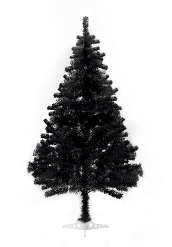 Black Christmas Tree, 6ft Artificial Tinsel Christmas Tree for Home...