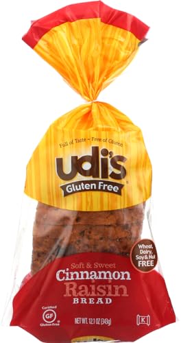 Udi's Gluten Free Cinnamon Raisin Bread 12oz (Pack of 3)