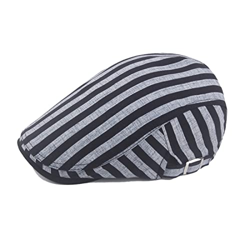 Men's Newsboy Cap, Stripe Adjustable Gatsby Beret, Driver Cap (Red) #TOP6