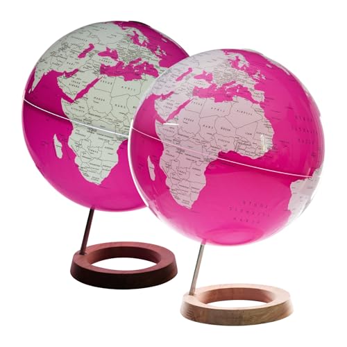Globe lumineux pour chambre d'enfant avec socle en bois de 33cm carte anglais Exerz