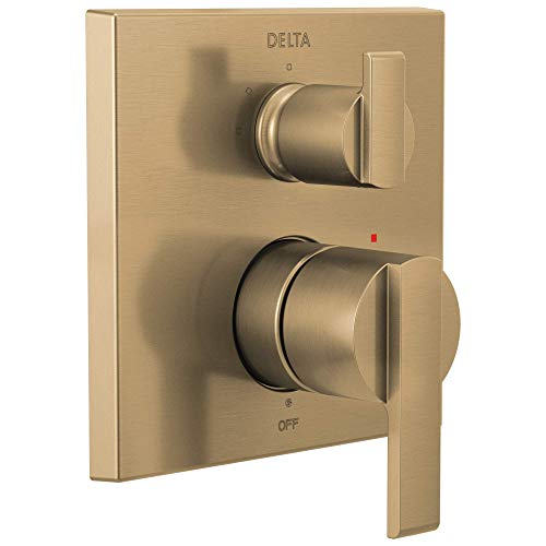 DELTA FAUCET T24867-CZ Angular Modern Monitor 14 Series Valve 3-Setting Integrated Shower Trim with Diverter, Champagne Bronze