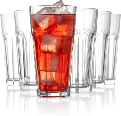 Image of 500ml Clear Glass Tumbler, Highball Drinking Glasses for Cocktails, Juices, Milkshakes Water Glass Clear Iced Tea and Glasses for Drinking Coke, Soda (Set of 6)