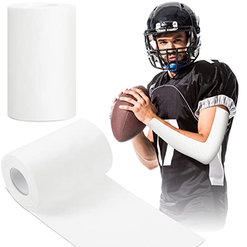 2 Rolls 21.87 Yards Turf Tape Athletic Sports Tape No Sticky Residue Gymnastics Tape For Trainers Fingers Ankles Foot On Football, Baseball, Boxing, Soccer, Hockey Stick, Basketball (White) #TOP29