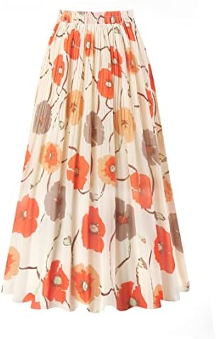 Kingfancy Women's Pleated Skirt A-Line Midi Skirts | Chiffon, Ela...