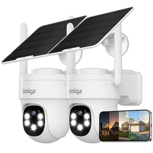 obligz Solar Camera Security Outdoor - AOV 24/7 Recording...