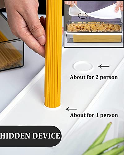 Hanobe Pasta Containers For Pantry Large Spaghetti Noodle Lasagna Canister 3 Pcs Clear Grey Rectangular Canister With Lock Lids Durable Plastic Food Keeper For Kitchen Cabinet #TOP4